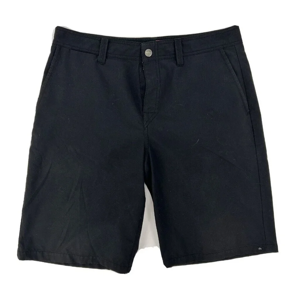 Quiksilver Board Shorts Men's 32 Black‎ Amphibians Dry Dock Flat Front 10